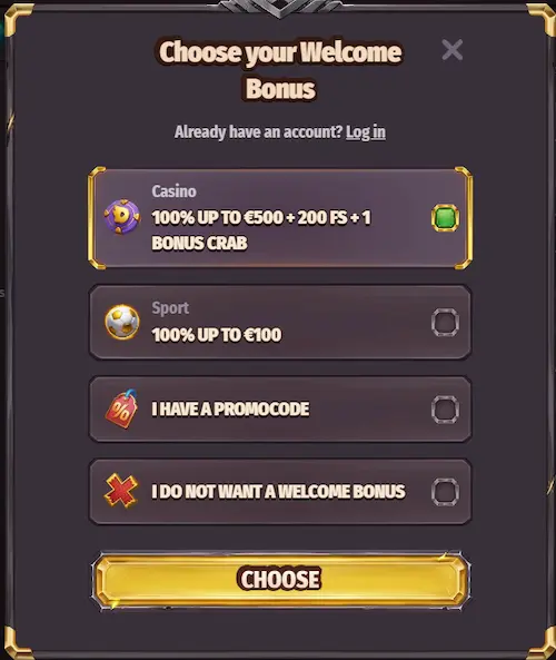 Dragonia Casino register