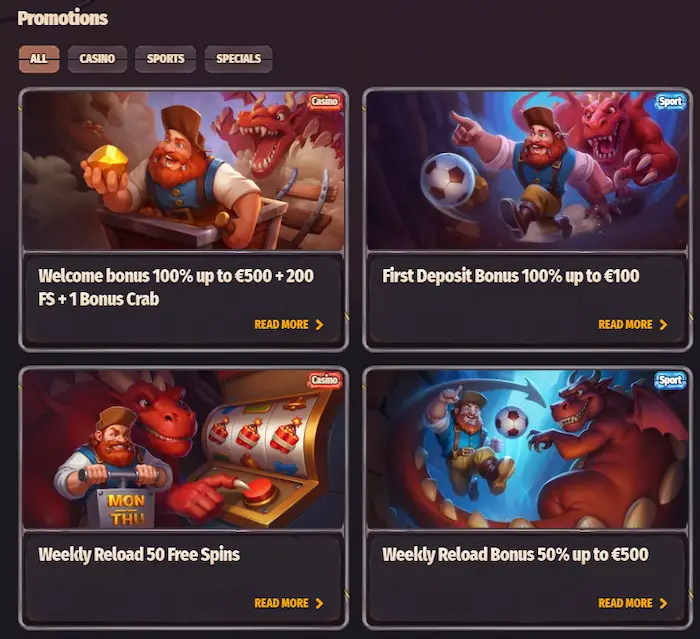 Dragonia Casino bonus